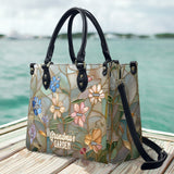 Grandma's Garden - Personalized Grandma Leather Handbag