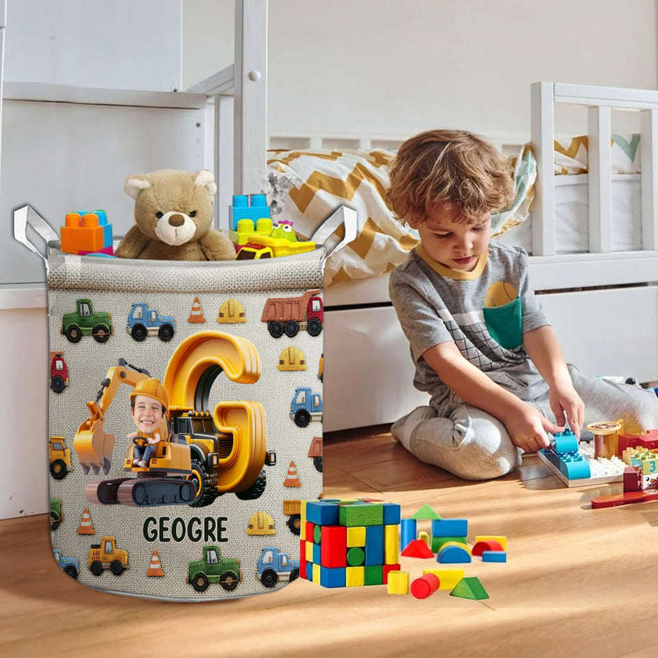 Construction Machines - Personalized Kid Storage Basket