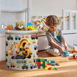 Construction Machines - Personalized Kid Storage Basket
