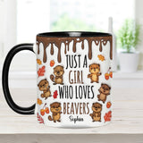 Just A Girl Who Loves Beavers - Personalized Accent Mug
