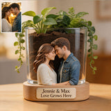 Love Grows Here - Personalized Couple Acrylic Pot