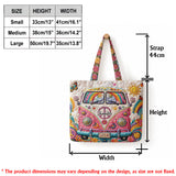 Hippie Soul Set Bag With Charm - Personalized Hippie Quilted Tote Bag With Plush Charm