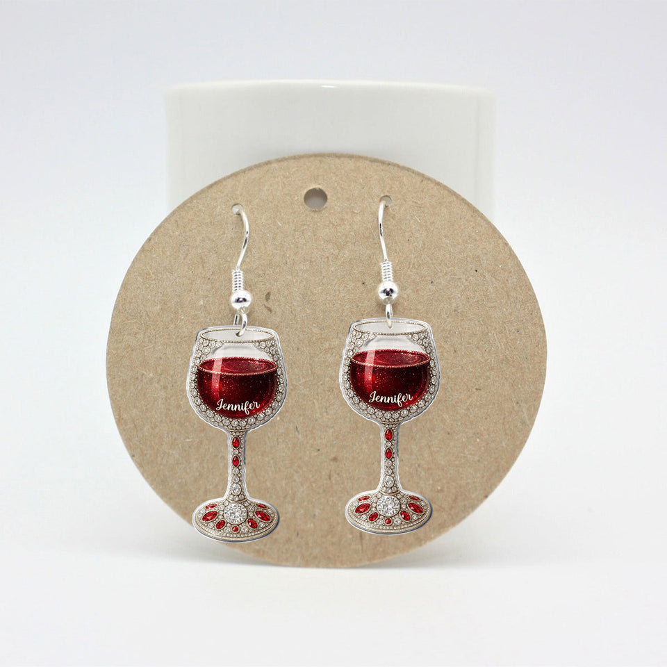 Love Wine - Personalized Wine Earrings