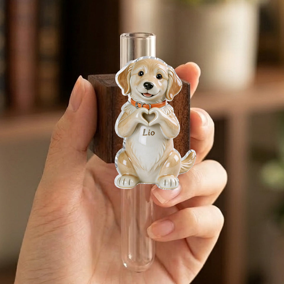 Any Pet Photo - Personalized Dog Magnetic Flower Vase