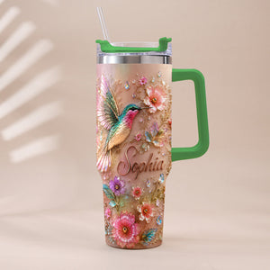 Love Hummingbirds - Personalized Hummingbird Tumbler With Plush Charm