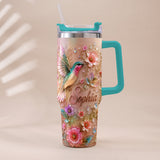 Love Hummingbirds - Personalized Hummingbird Tumbler With Plush Charm