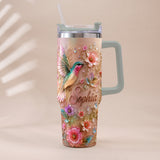 Love Hummingbirds - Personalized Hummingbird Tumbler With Plush Charm