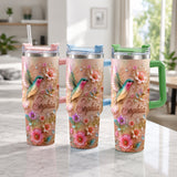 Love Hummingbirds - Personalized Hummingbird Tumbler With Plush Charm