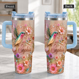 Love Hummingbirds - Personalized Hummingbird Tumbler With Plush Charm