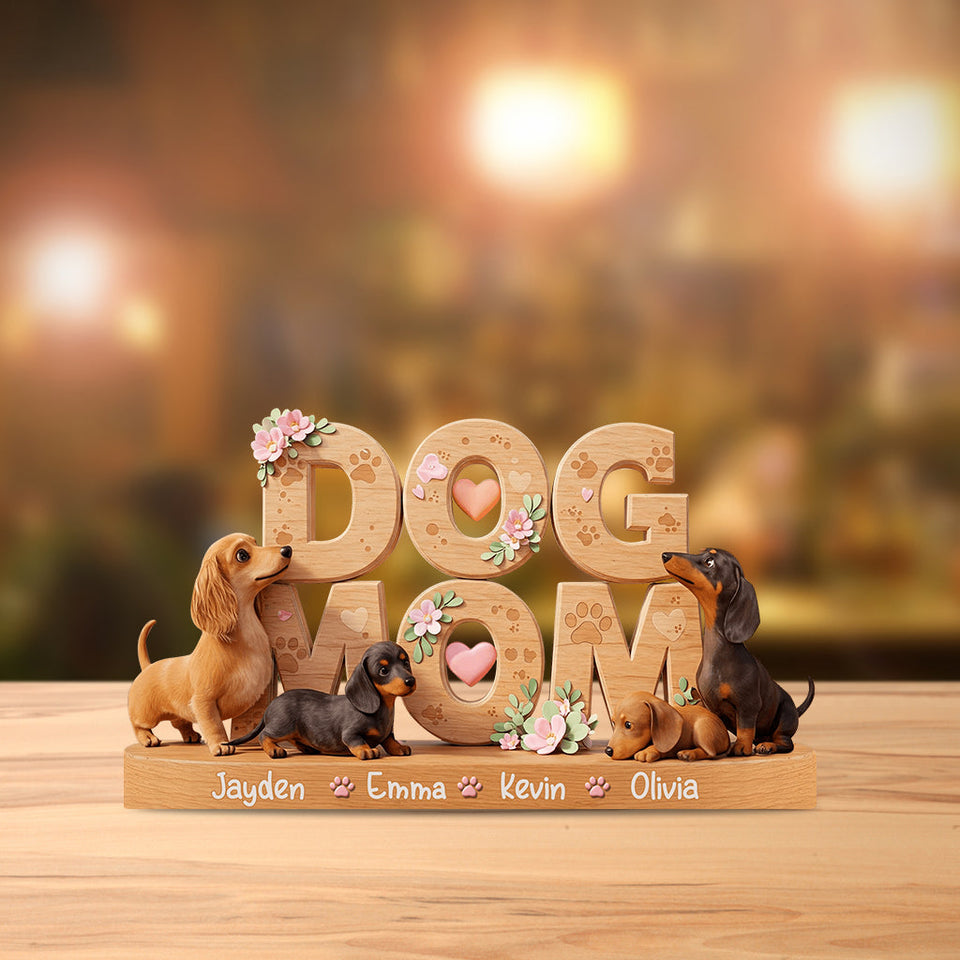 Dog Mom - Personalized Dog Custom Shaped Acrylic Plaque