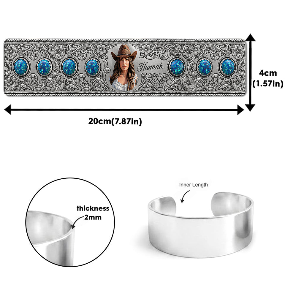 Cowgirl Must-Have - Personalized Cowgirl Shaped Cuff Bracelet