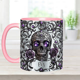 Beautiful Skull And Roses - Personalized Skull Accent Mug