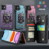 Beautiful Skull And Roses - Personalized Skull Wallet Phone Case
