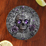Beautiful Skull And Roses - Personalized Skull Whiskey Glass