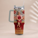 Best Grandma Ever, Perfect For Mom, Nana - Personalized Grandma Tumbler With Handle