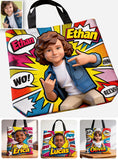 Popart Style Custom From Photo - Personalized Kid Tote Bag