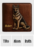 Love My Dog - Personalized German Shepherd Dog Leather Wallet
