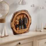 Custom Best Dad Ever Wood Log Figurine, Personalized Father and Daughter Carved Statue, Rustic Tabletop Decor Gift for Father's Day