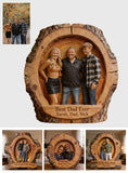Custom Best Dad Ever Wood Log Figurine, Personalized Father and Daughter Carved Statue, Rustic Tabletop Decor Gift for Father's Day