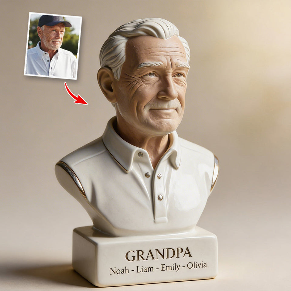 Papa Nana Father Mother Statue - Personalized Father Custom Shaped Acrylic Plaque