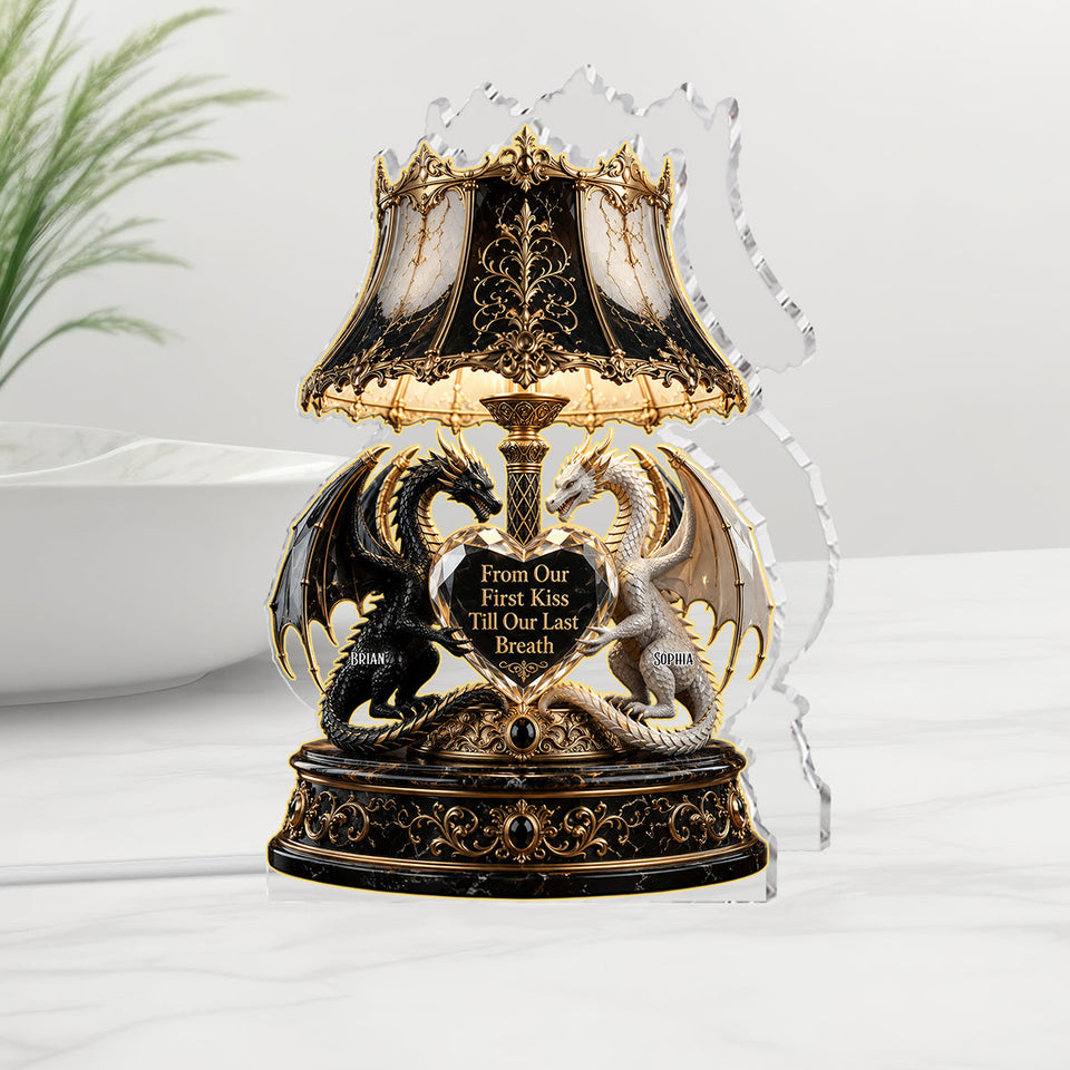 From Our First Kiss Till Our Last Breath - Personalized Dragon Acrylic LED Night Light