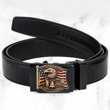 250th Anniversary Of United States - Personalized Patriot Leather Belt With Shaped Buckle