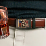 250th Anniversary Of United States - Personalized Patriot Leather Belt With Shaped Buckle