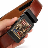 250th Anniversary Of United States - Personalized Patriot Leather Belt With Shaped Buckle