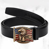 250th Anniversary Of United States - Personalized Patriot Leather Belt With Shaped Buckle