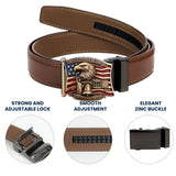 250th Anniversary Of United States - Personalized Patriot Leather Belt With Shaped Buckle