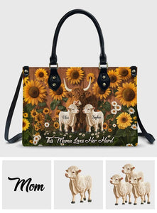 This Mom Loves Her Herd - Personalized Mother Leather Handbag