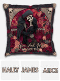 Eternal Love Skulls - Personalized Couple Throw Pillow