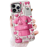 Nursing Is A Work Of Heart - Personalized Nurse Full Print Phone Case