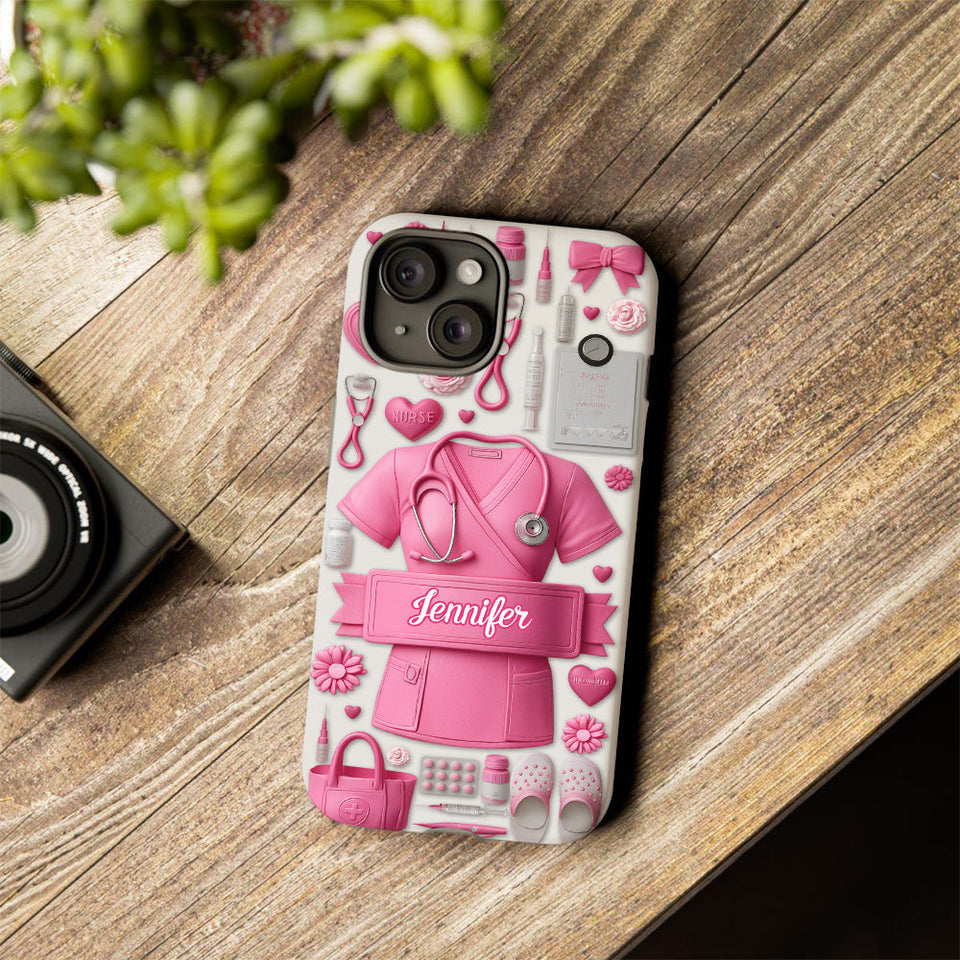 Nursing Is A Work Of Heart - Personalized Nurse Full Print Phone Case