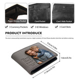 Custom 3D Photo Embossed Leather Wallet for Black Dad- Personalized Best Dad Ever Bi-fold Wallet, Custom Father's Day Gift