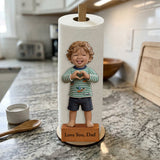 Custom Any Photo, Gift For Mom, Dad - Personalized Father Paper Towel Stand