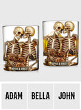 Couple Skeleton - Personalized Skull Whiskey Glass