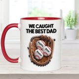 We Caught The Best Dad - Personalized Baseball Accent Mug
