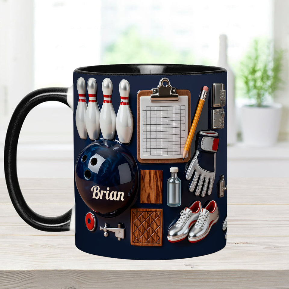 Love Bowling - Personalized Bowling Accent Mug & Coaster