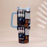Love Bowling - Personalized Bowling Tumbler With Handle