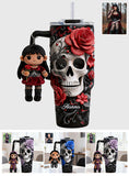 Love Skulls - Personalized Skull Tumbler With Plush Charm