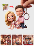 Cute & Dirty - Personalized Spicy Couple Keychain