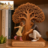To My Dad - Personalized Father Custom Shaped Wood Plaque