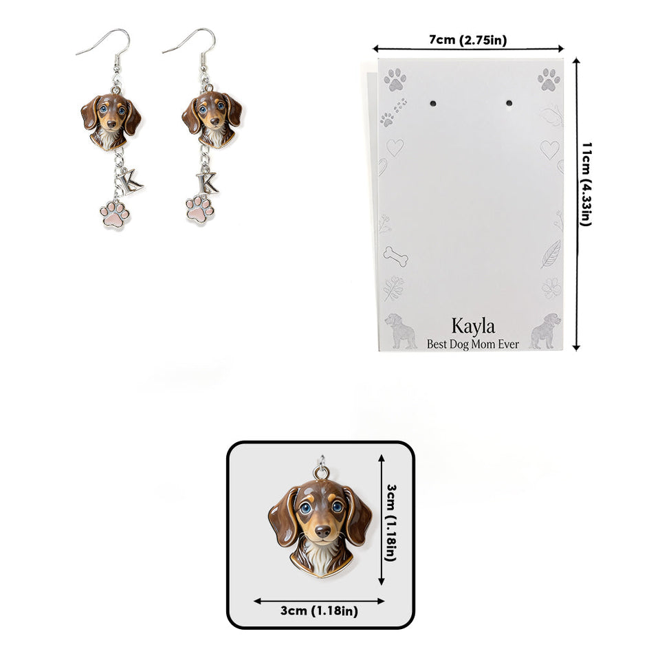 Dog Mom - Personalized Dog Earrings With Card