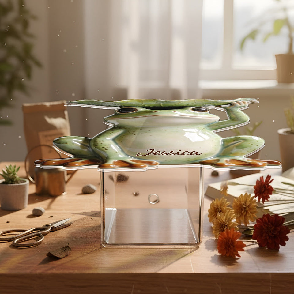 Just A Woman Who Loves Frog - Personalized Frog Acrylic Pot