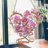 My Garden Gift For Mom, Grandma - Personalized Mother Window Hanging Suncatcher Ornament