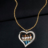 Custom Any Photo Gift For Sister - Personalized Sister Shaped Metal Pendant Necklace