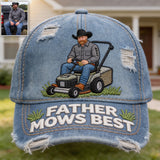 Father Mows Best - Personalized Father Classic Cap