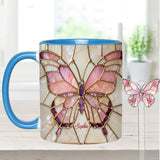 Love Butterflies - Personalized Butterfly Set Accent Mug with Acrylic Stirrers