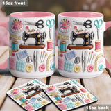 Love Sewing - Personalized Sewing Accent Mug & Coaster